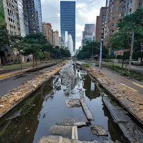 obras de drenagem na avenida Brasil