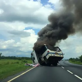 ônibus que vinha de Manaus para Boa Vista